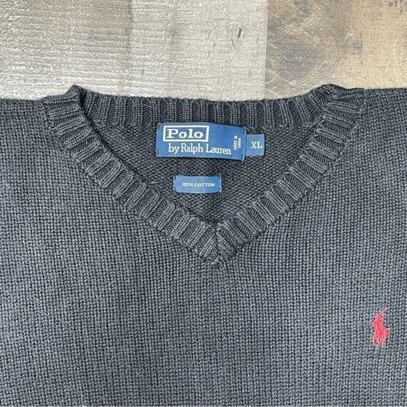 Polo by Ralph Lauren V Neck Cotton Sweater men’s size XL - Picture 5 of 11